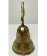 Vintage Collectible Etched Brass Bell  3.25 inches Tall Gold - $15.57