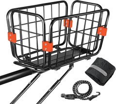 Rear Bike Rack With Basket For Bicycles, 165 Lbs Load &amp; 4 Gal - $61.97