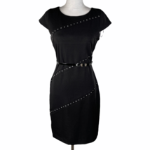 NEW John Miller Collection Shirt Dress Size 6 Black Studded Belted Short... - £36.76 GBP