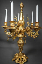 Exceptional Gilt Bronze French Louis XV Candelabra five Candles 30 Inche... - $618.75