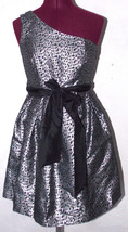 Forever 21 Juniors Dress Small Animal Print One Shoulder Metallic Prom Party - £15.71 GBP