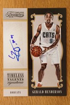 2012-13 Panini Timeless Talents #22 Gerald Henderson Autographed 137/199 Bobcats - £7.90 GBP