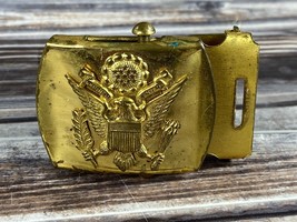 Vintage US Army Eagle Web Belt Bucked - 24K Gold Plated - Made in the USA - £15.20 GBP