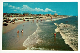 Daytona Beach Crowded Beach Rides Old Cars Florida FL Koppel Postcard c1970s - £6.38 GBP