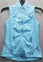 Nike Golf Vest Womens Small Blue Zipped Pocket Sleeveless Mock Neck Full... - $29.41