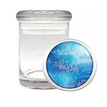 Numbers Math Em1 Medical Glass Stash Jar 3&#39;&#39; X 2&#39;&#39; Herb And Spice Storage Air Ti - £6.31 GBP