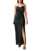 Aidan by Aidan Mattox Women&#39;s Strapless Sequin Gown Black B4HP - $295.00