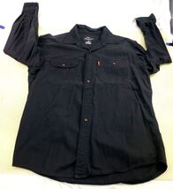 Bob Timberlake Black Button-Up Shirt M Long Sleeve Two Chest Pockets 100... - $11.40