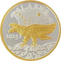 Alaska Mint  2023  Alaskan Eagle Medallion Gold &amp; Silver Medallion Proof... - £117.35 GBP