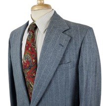 Vintage Corbin Ltd. Men&#39;s Suit Jacket Coat Gray Blue Stripe 42L Wool Two... - £24.03 GBP