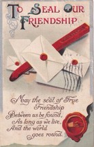 To Seal Our Friendship with Mail Art Print Friendship Greeting 1910 Post... - £4.69 GBP