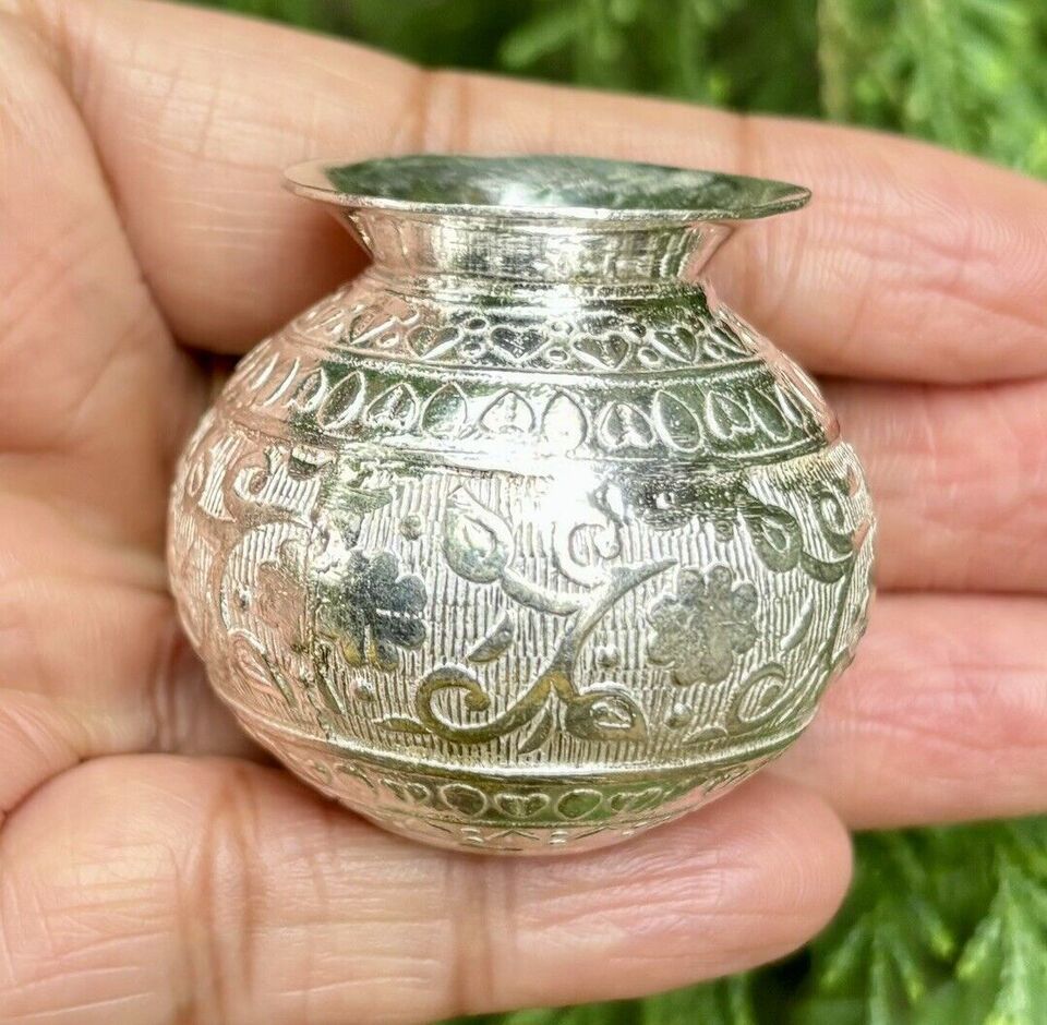 Kalash Gaddi religioso indù argento 999 per Temple Pooja 3,5 cm 25 gm Medium