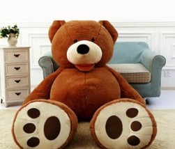 6ft./78&quot; Huge Oversized Dark Brown Teddy Plush Bear Toy- Bearskin ONLY! - £72.34 GBP