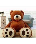 6ft./78&quot; Huge Oversized Dark Brown Teddy Plush Bear Toy- Bearskin ONLY! - £70.06 GBP