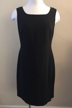 Due per Due for Bloomingdales Black Lined Dress Square Neck Size 12 LBD - £15.33 GBP