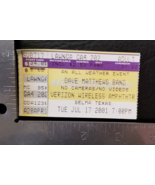DAVE MATTHEWS BAND -  VINTAGE JULY 17, 2001 SELMA TEXAS CONCERT TICKET STUB - $10.00