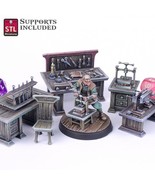 3D Printed STL Miniatures Bookbinder Set 28mm - 32mm War Gaming D&amp;D - $12.36 CAD+