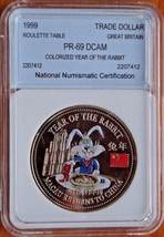 GREAT BRITAIN TRADE DOLLAR MACAU RETURNS TO CHINA 1999 ROULETTE TABLE CO... - $74.41