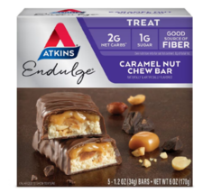 Atkins Endulge Snack Bars Caramel Nut Chew1.2oz x 5 pack - £25.86 GBP