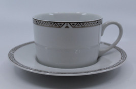 Royal Doulton Platinum Dryden Porcelain White Coffee Tea Mug Cup and Sau... - £25.94 GBP