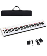 88-Key Portable Full-Size Semi-weighted Digital Piano Keyboard-White - C... - €185,93 EUR