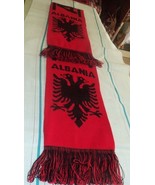 ALBANIAN EAGLE WINTER SCARF RED &amp; BLACK LETTERS AND DESIGN-ALBANIA SOUVE... - $13.86