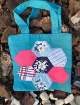 linen patchwork tote bag - $8.00