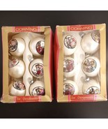 Corning Glass Works Christmas Ornaments Victorian Santa Balls Boxed 12 S... - £18.42 GBP
