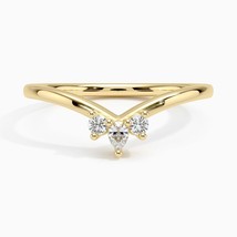 Eliza Pear Diamond  V shaped Engagement Ring/ Moissanite Pear shaped Dia... - $143.72 CAD