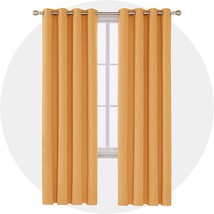 Deconovo Blackout Curtain Darkening Panel, 52 X 95 Inches, Orange Flame,... - £25.24 GBP