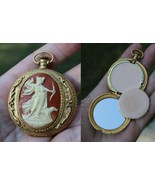 Vintage cameo COMPACT Max Factor USA gold tone pocket watch type ESTATE ... - £31.66 GBP