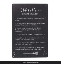 Witch&#39;s House Rules Metal Sign, H30cm x W20cm x D0.2cm - $12.93