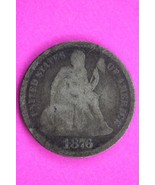 1876 CC Seated Liberty Dime Exact Silver Coin In Pics Scarce Semi Key Da... - $55.33 CAD