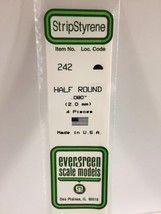 .080&quot; (2.0MM) OD Polystyrene Rod EVG242 by Evergreen Scale Models - £13.43 GBP