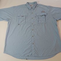 Columbia PFG Omni Shade Men Short Sleeve Button-Down Collar Blue Shirt Chest 54" image 14