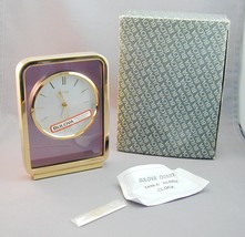 Art Deco Brass &amp; Glass Bulova Desk Mantle Clock NEW IN BOX - £47.20 GBP