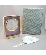 Art Deco Brass &amp; Glass Bulova Desk Mantle Clock NEW IN BOX - £46.92 GBP