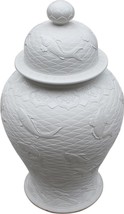 Temple Jar Vase Fish White Colors May Vary Variable Handmade Carved - £1,879.25 GBP
