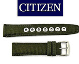  Citizen Original Eco-Drive Men&#39;s  AW1465-14H Green Canvas 20mm Watch Ba... - $59.95