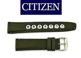  Citizen Original Eco-Drive Men&#39;s  AW1465-14H Green Canvas 20mm Watch Band Strap - £46.94 GBP