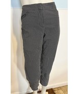 J.Jill Black and White Print Stretch Ankle Pants Flat Front Size 12 - £16.39 GBP