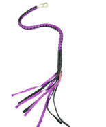 Genuine Leather Motorcycle Whip Get Back whip with Tassels 41&quot; BLACK / P... - $507.71 MXN
