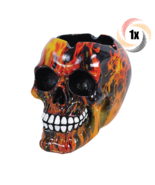 1x Ashtray Skull Flame Design Large Polyresin Ashtray | + 2 Free Tubes - £21.75 GBP