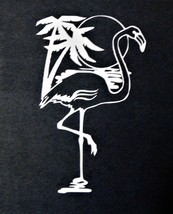 Flamingo Sun &amp; Palm Trees Vinyl Indoor Outdoor Car Truck Window Decal Sticker - £3.98 GBP