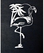 Flamingo Sun &amp; Palm Trees Vinyl Indoor Outdoor Car Truck Window Decal St... - £3.98 GBP