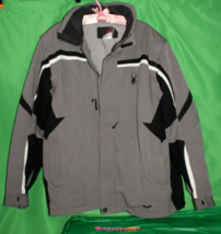 Spyder Men's Coat Hooded Jacket Size 52 Thinsulate Entrant Dermizax Fabric Gray - £93.47 GBP