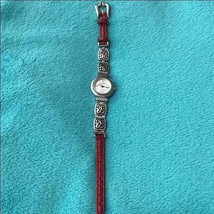 Watch BRT-1 Geneva Stainless Steel Bracelet Watch Red Blue Brown Bands - £15.68 GBP