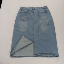 Allegra K Women's Denim Skirt Straight & Pencil Back Slit Blue Size XL image 2