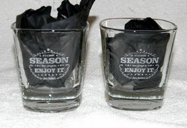 2 New Etched Jack Daniels Whiskey Glasses It&#39;s a Short Season Enjoy It 8... - £19.69 GBP