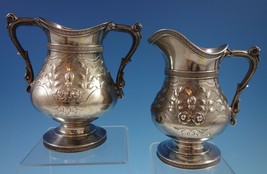 Duhme &amp; Co. Sterling Silver Sugar and Creamer Set 2pc Repoussed Chased (#1916) - £1,015.60 GBP